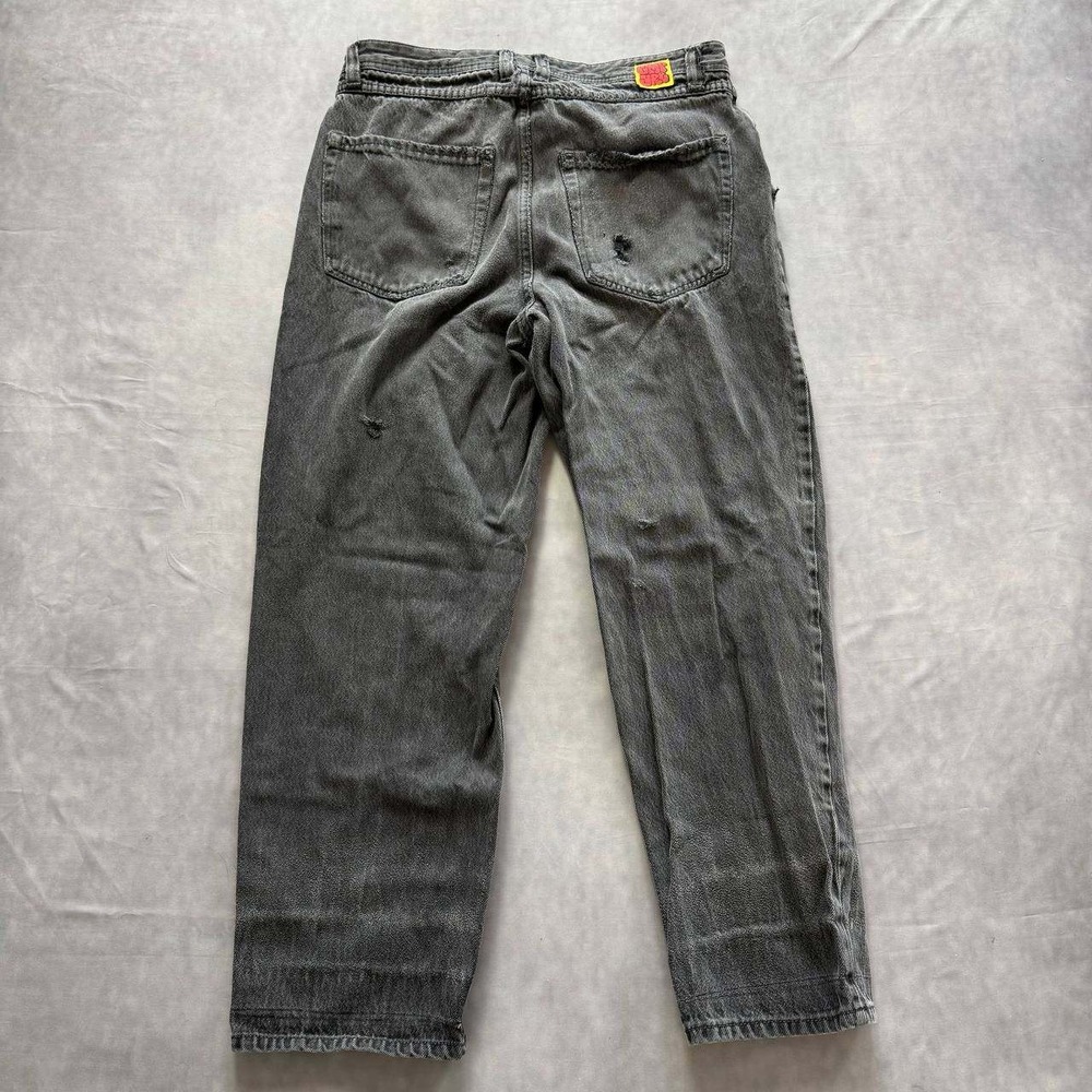 Empyre Loose Fit Skate Jeans Washed Black Distressed Denim Size 32 Wide Leg - Picture 8 of 11